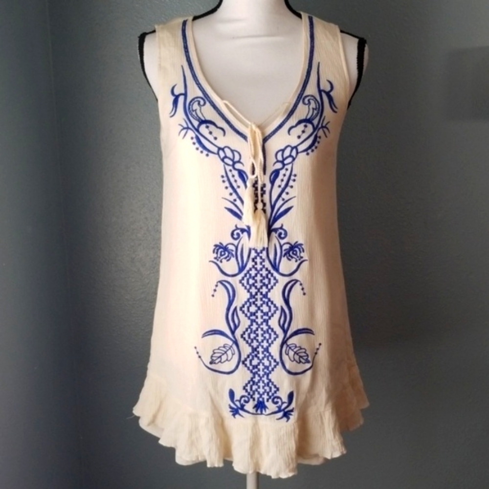 Ark & Co Boho Embroidered Tunic Tank Top - Picture 4 of 8
